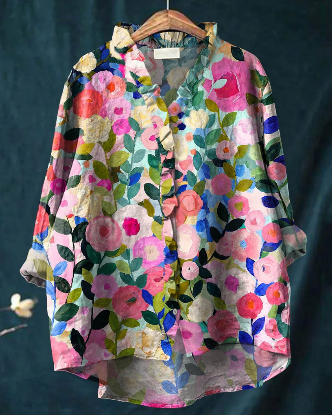 Alisa | Floral Women's Blouse in Natural