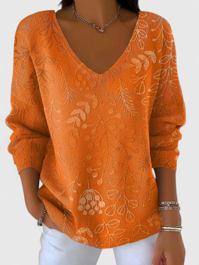 Aislynnne | Chic Women's Top in Autumn-Inspired Pattern